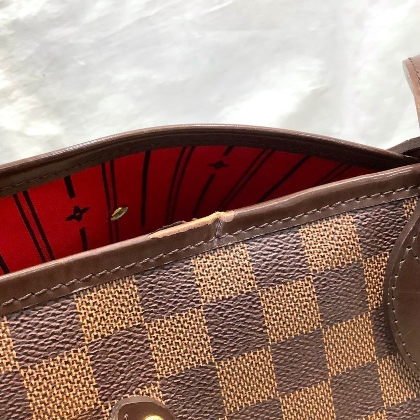 Louis Vuitton Neverfull Gm Damier Ebene Tote Bag N51106 Fl2191 Large Kb-9896