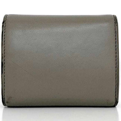 Celine Tri-Fold Wallet Ec-23083 Beige Triomphe Leather S-At-3261/S-Fg-3281 Celine Compact Metal