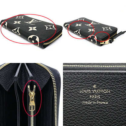 Louis Vuitton Zippy Wallet Bicolor Monogram Empreinte Leather M80481 Black Beige
