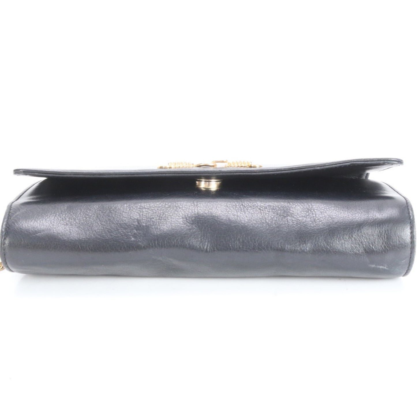 Celine Chain Leather Shoulder Bag Hand Tote Black