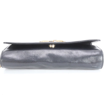 Celine Chain Leather Shoulder Bag Hand Tote Black