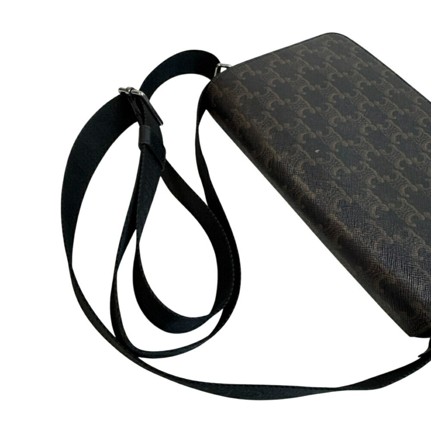 Celine Flap Triomphe Shoulder Bag Brown