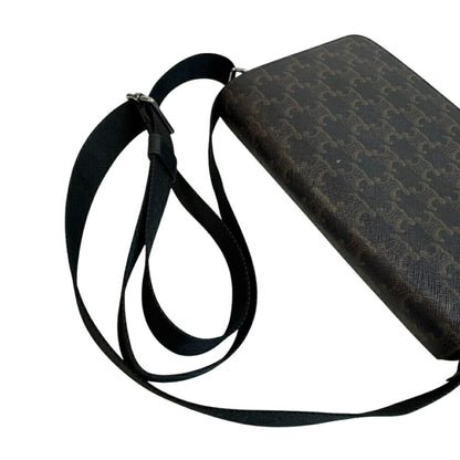 Celine Flap Triomphe Shoulder Bag Brown