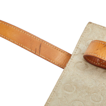 Celine Macadam Handbag In Beige Suede