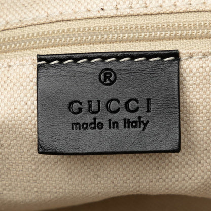 Gucci Diamante Sukey Handbag Shoulder Bag 247902 Beige Black Canvas Leather