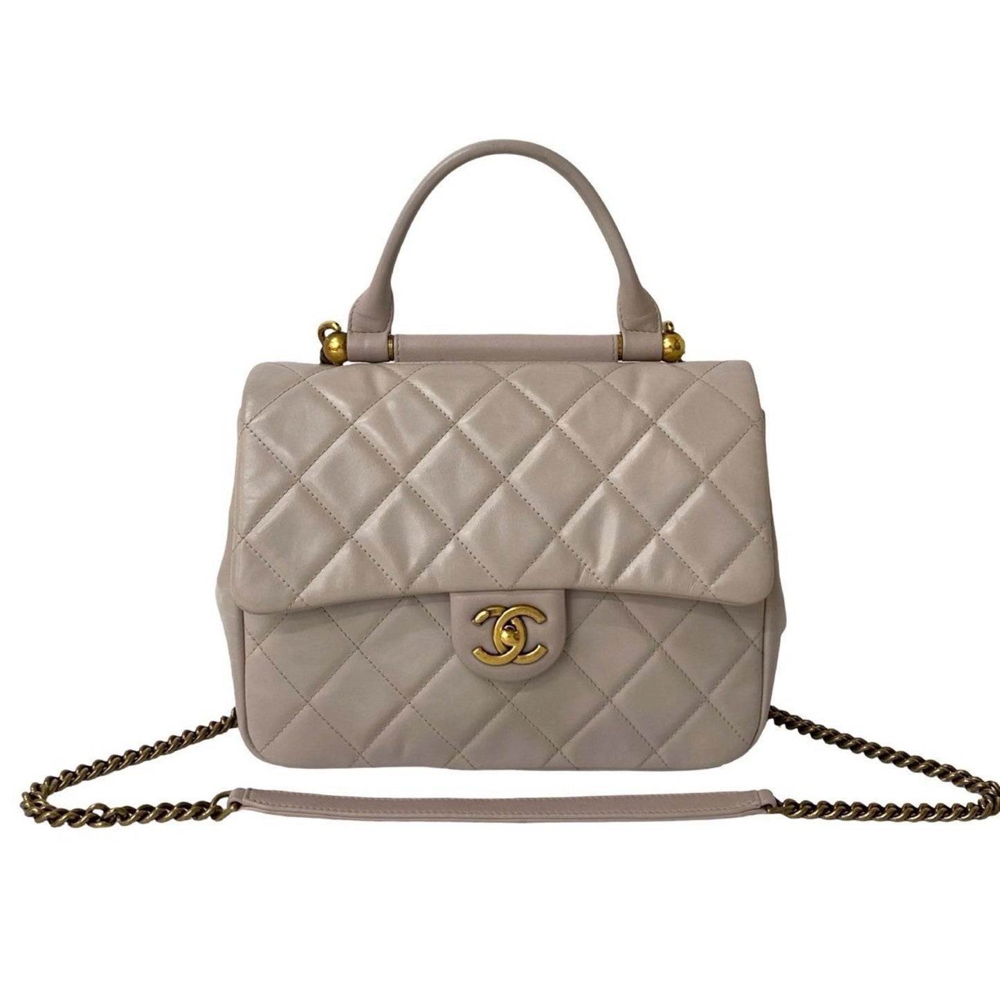 Chanel Matelasse Coco Mark Lambskin Pink Shoulder Bag 07195