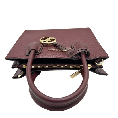 Michael Kors 2-Way Handbag/Shoulder Bag In Bordeaux Leather