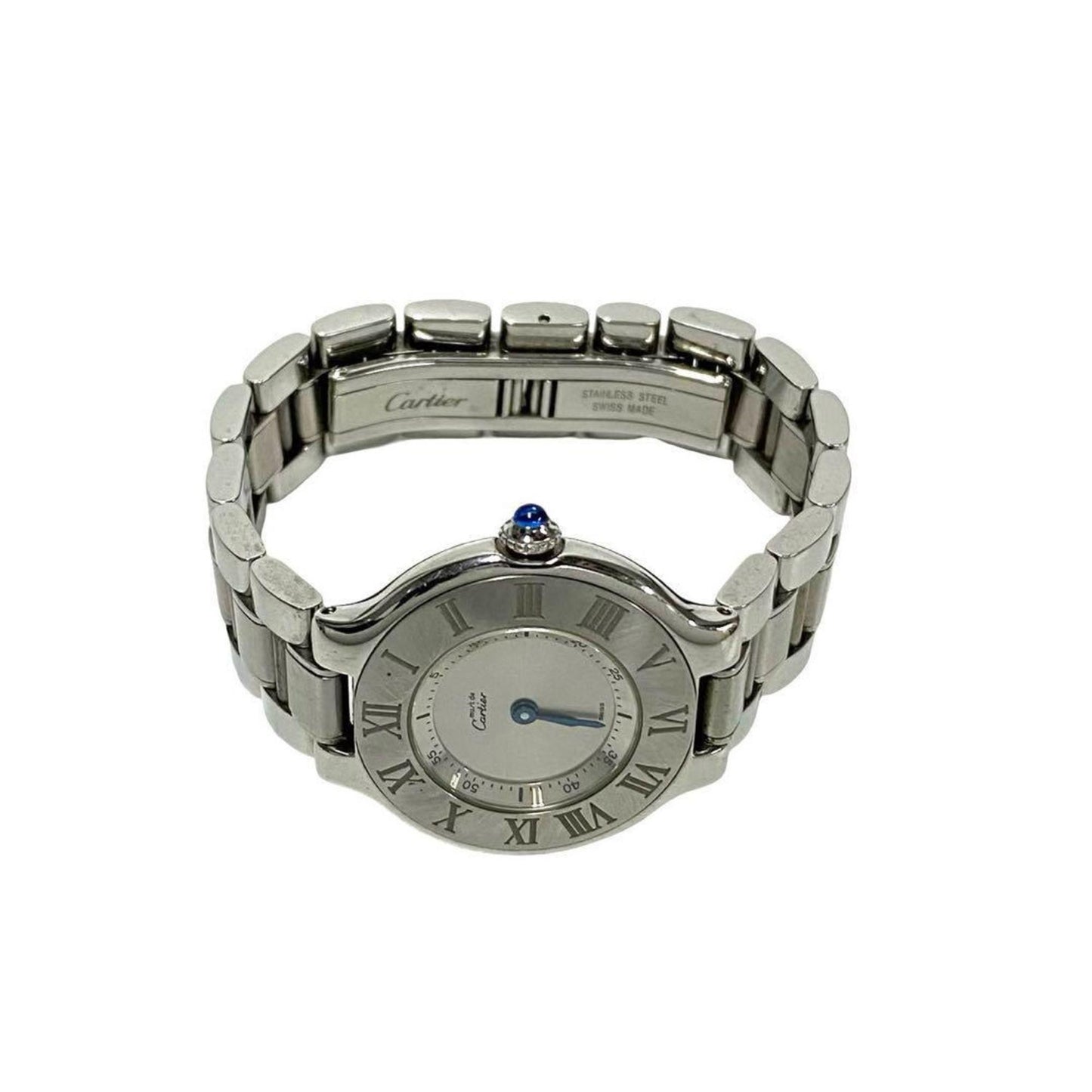 Cartier Must 21 Logo Engraved Stainless Steel Quartz Wristwatch
