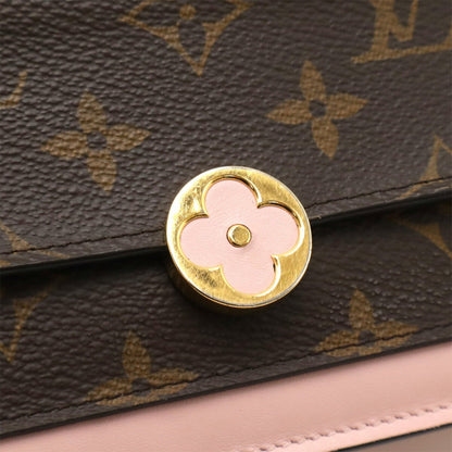 Louis Vuitton Monogram Portefeuille Flore Chain Shoulder Bag/Clutch Bag Rose Ballerine M67405