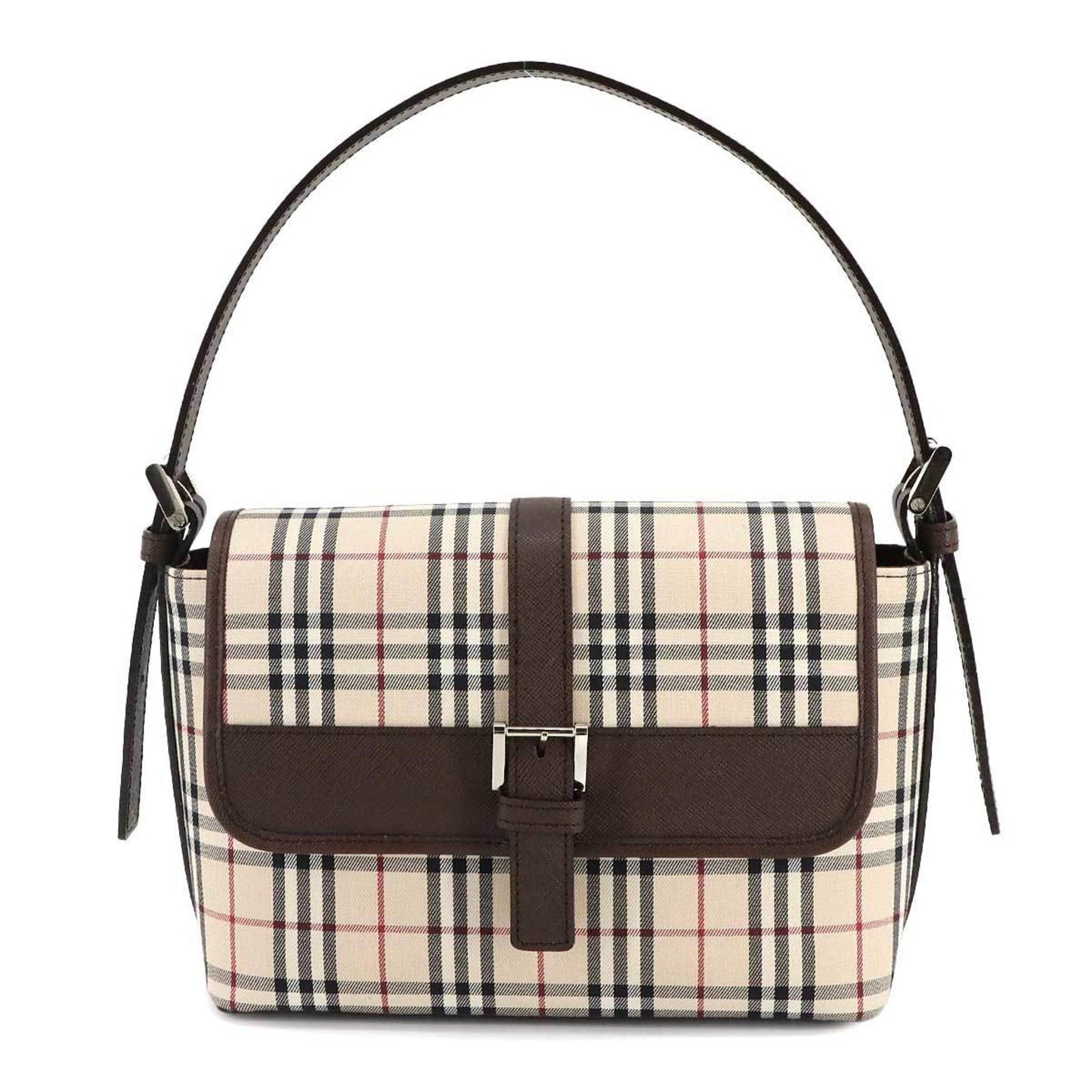 Burberry Nova Check Shoulder Bag In Canvas And Leather With Beige