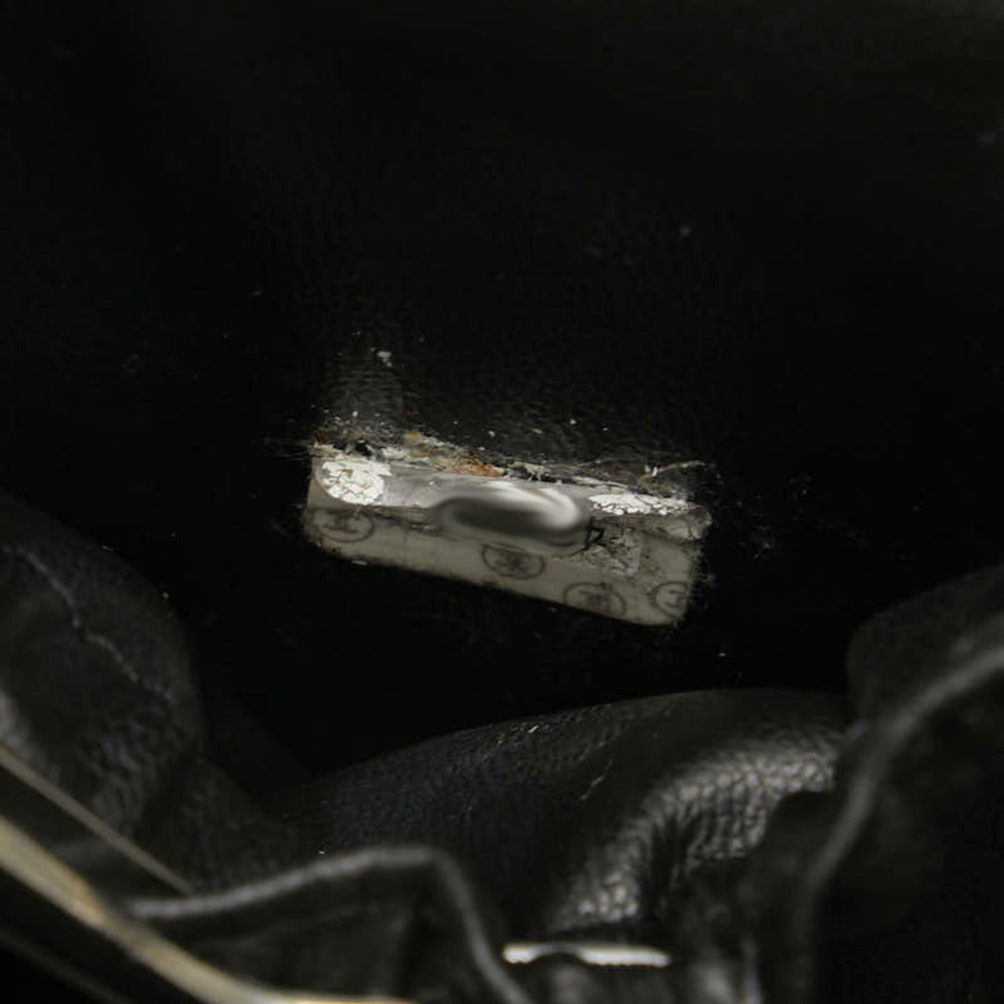 Chanel Coco Mark Handbag Vanity Bag Black Gold Caviar Skin