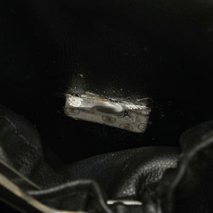 Chanel Coco Mark Handbag Vanity Bag Black Gold Caviar Skin