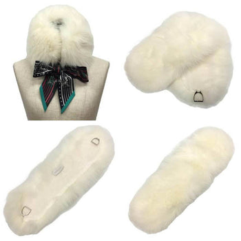 Hermes Tippet Fox Fur Muffler Col Etriers En Renard White Hermes Stole