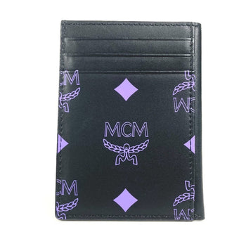 Mcm Logo Business Card Holder Pass Case Bicolor Holder/Card Leather