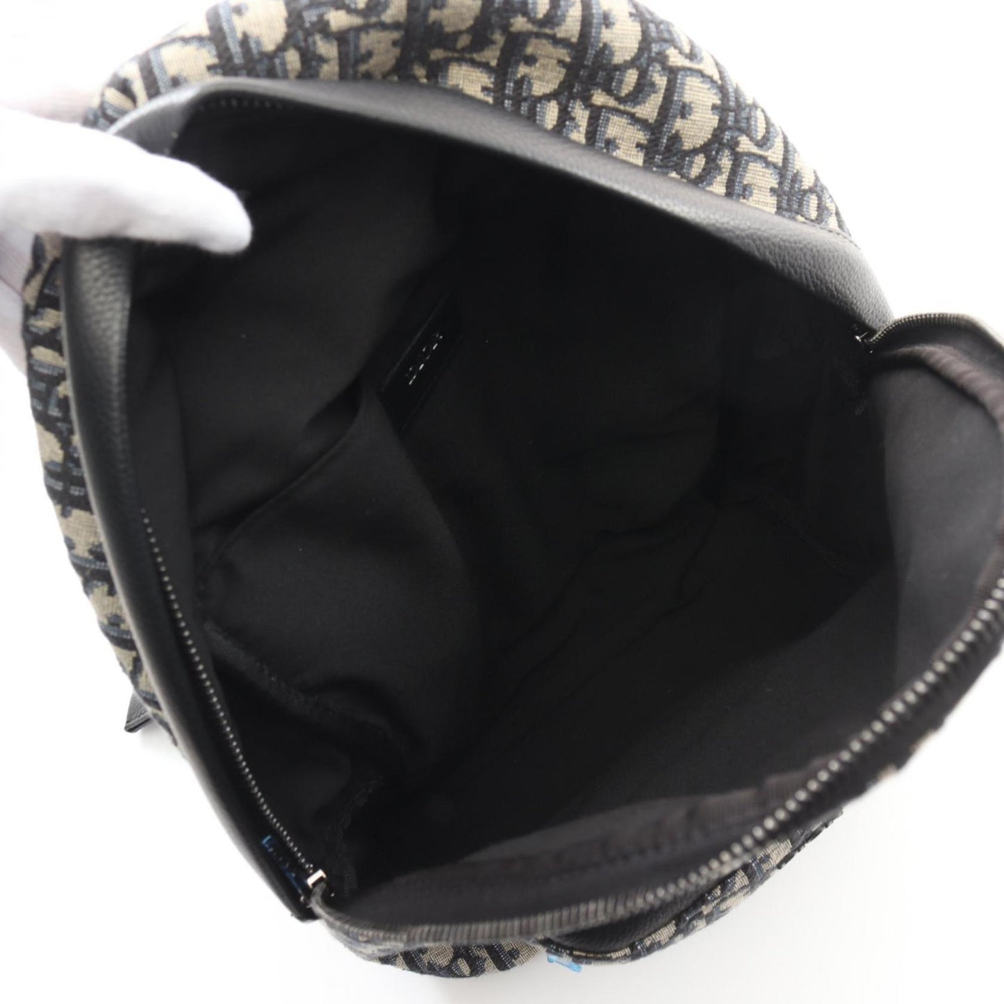 Christian Dior Dior Rider Backpack Canvas Leather Kids Beige Navy Black