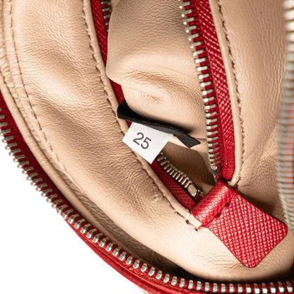 Prada Buckle Crossbody Shoulder Bag In Red Saffiano Leather