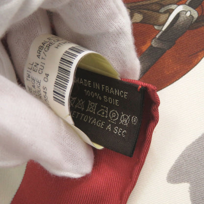 Unused Herms Carr 90 Attelage En Arbalete Bow-Shaped Silk Multicolor Scarf Muffler 1546 Hermes