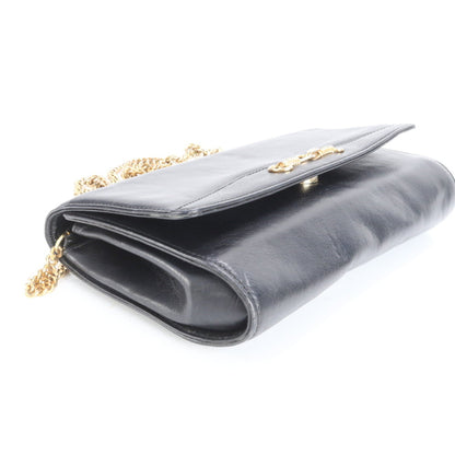 Celine Chain Leather Shoulder Bag Hand Tote Black