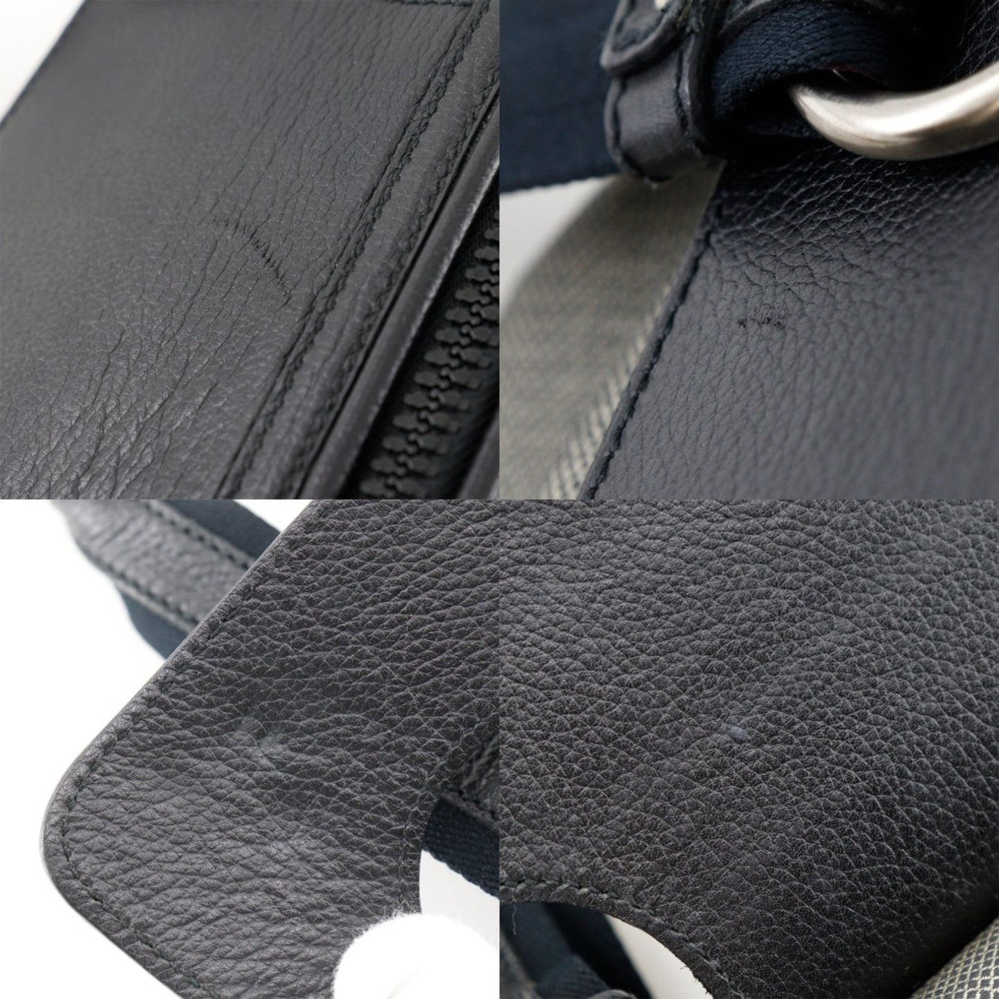 Bottega Veneta Tote Bag Canvas X Leather Gray/Black A5 Double