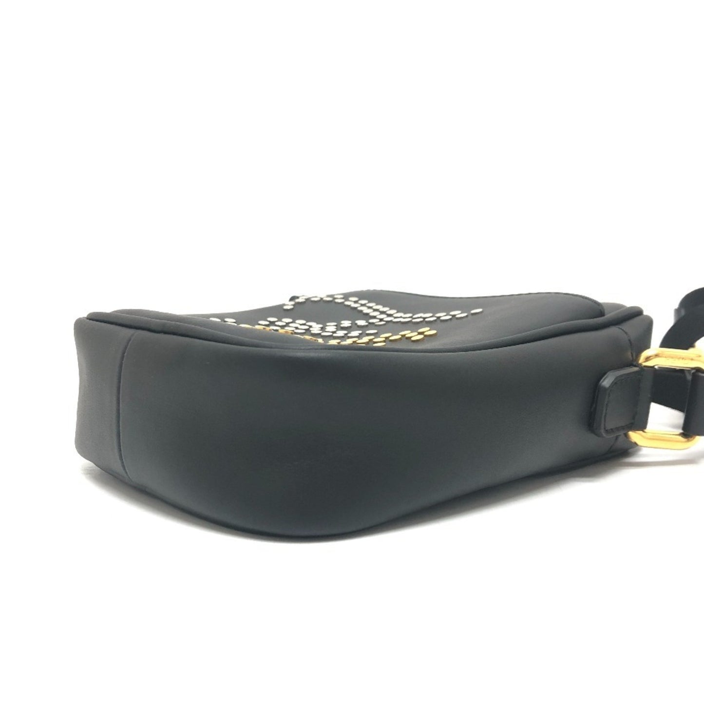 Fendi 7Va456 Calligraphy Stud Shoulder Bag