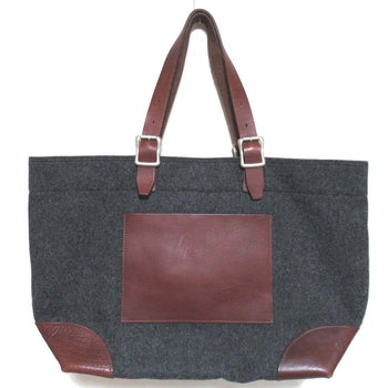 Comme Des Garons Homme Melton And Leather Tote Bag