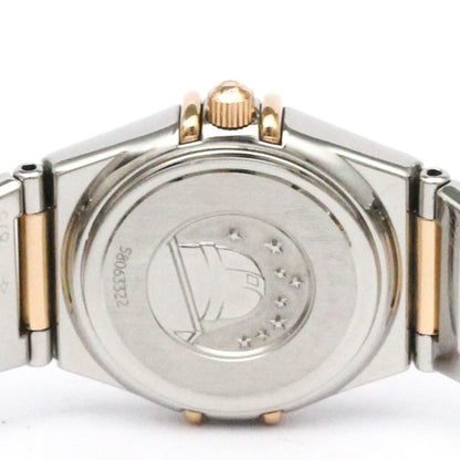 Omega Constellation Diamond Mop 18K Pink Gold Steel Watch 1368.71 Polished