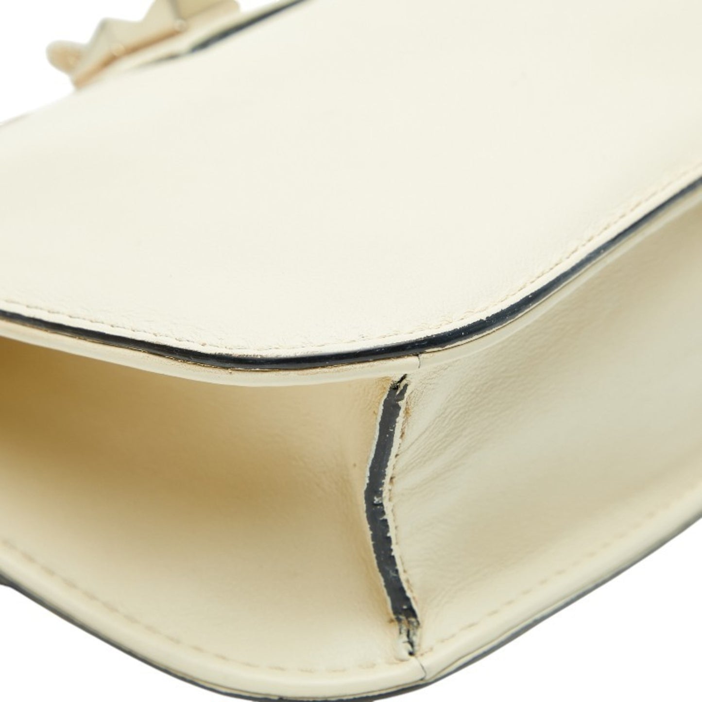 Valentino Studded Chain Shoulder Bag In White