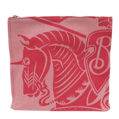 Like New Burberry 8082221 Canvas Red Clutch Bag Pouch 1002 Burberry