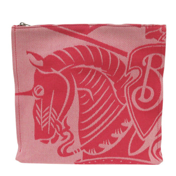 Like New Burberry 8082221 Canvas Red Clutch Bag Pouch 1002 Burberry