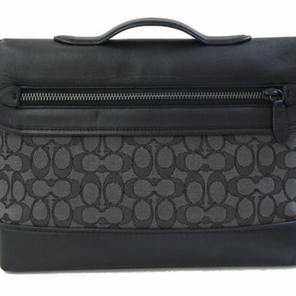 Coach Signature League Bike Bag Cc072 Gray/Black Leather/Canvas Crossbody