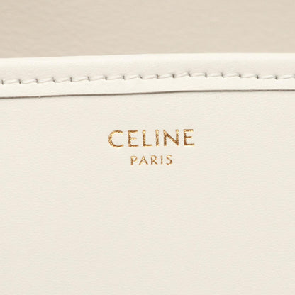 Celine Folco Cuir Triomphe Shoulder Bag Leather Straw