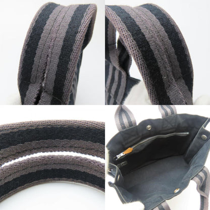 Hermes Handbag Foult Pm Canvas Black Grey