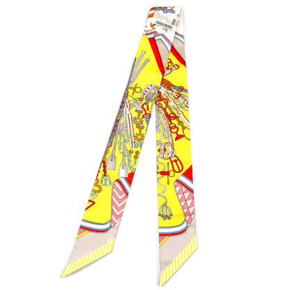Hermes Hermes Twilly Saddlemaker'S Bouquet Jaune 2025Ss Vif Rouge Silk