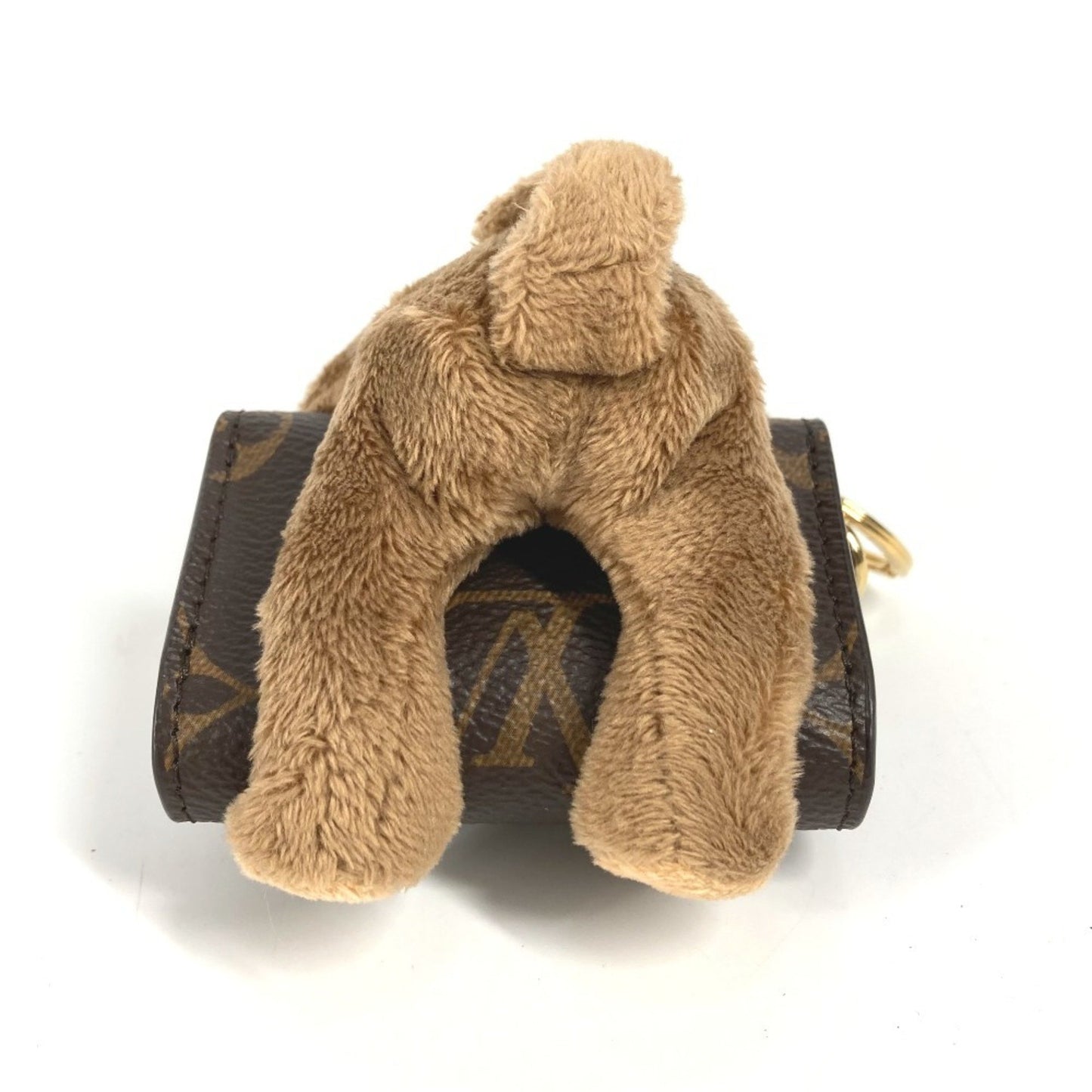 Louis Vuitton M01561 Monogram Cat Bag Charm Lv Cute Keychain Canvas Fur