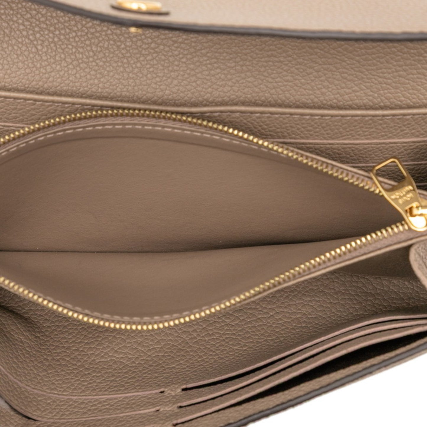 Louis Vuitton Monogram Empreinte Portefeuille Sarah Long Wallet M68708 Tourterelle Beige Leather