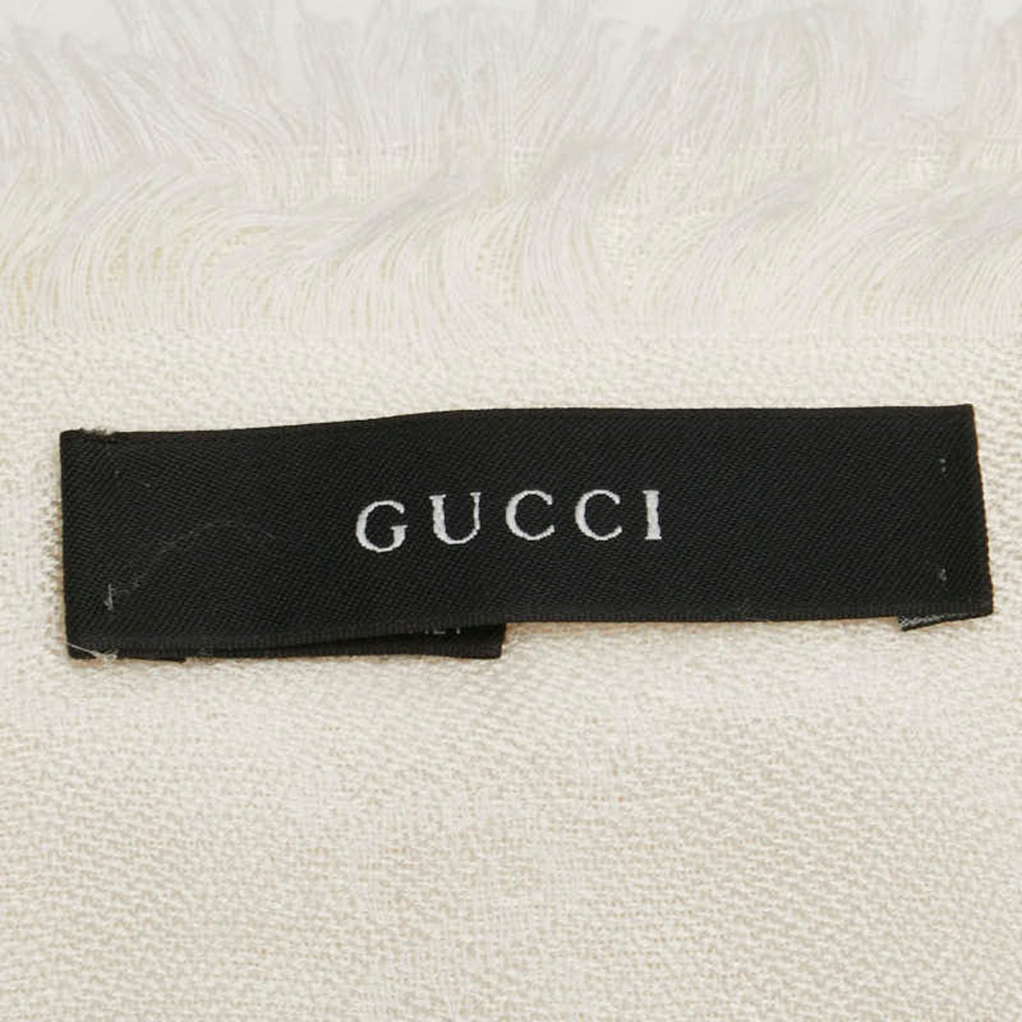 Gucci Gg Stripe Scarf Large Stole Beige Brown Wool