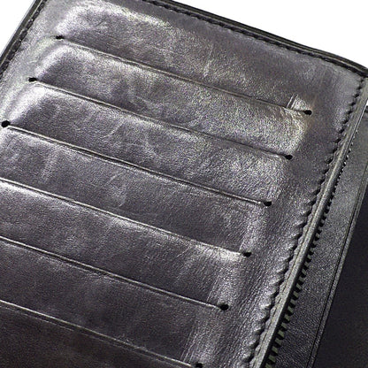 Berlutti Calligraphy Long Wallet Leather Accessory Long Wallet Folded Wallet Purple Dark Purple