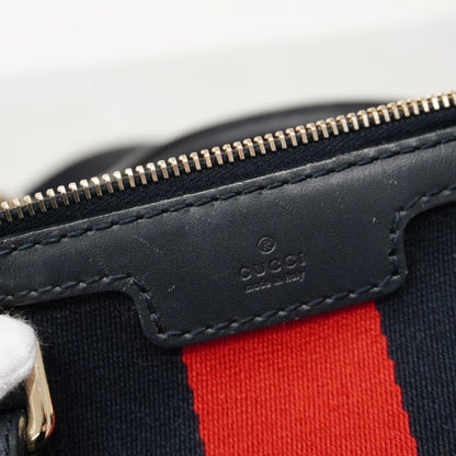 Gucci Gg Canvas Handbag 247205 Navy Champagne 2-Way Bag