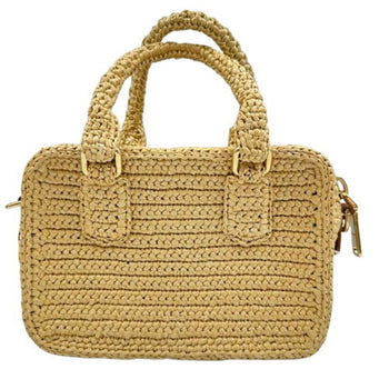 Miu Crochet Handbag 5Bb123 Beige