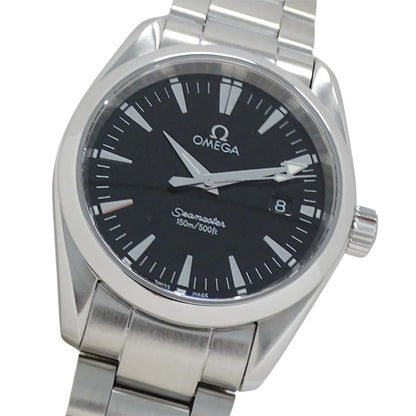 Omega Seamaster Aqua Terra 2518.50 Boys' Brand Watch Date Quartz Qz Stainless Steel Ss Silver Black