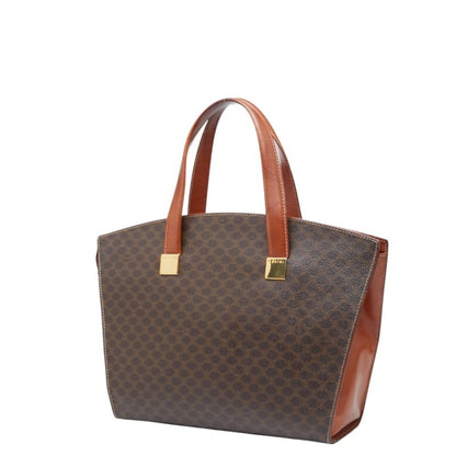 Celine Macadam Handbag In Brown Leather