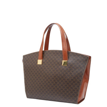 Celine Macadam Handbag In Brown Leather