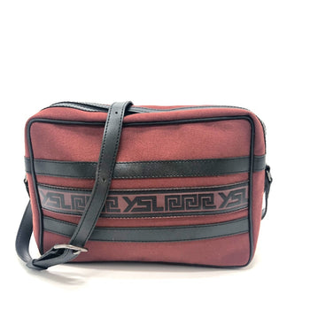 Yves Saint Laurent Logo Shoulder Bag/Logo Square Canvas/Leather