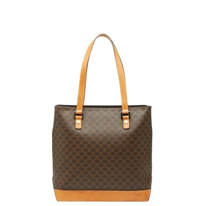 Celine Macadam Tote Bag Shoulder Brown Leather