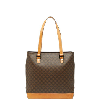 Celine Macadam Tote Bag Shoulder Brown Leather