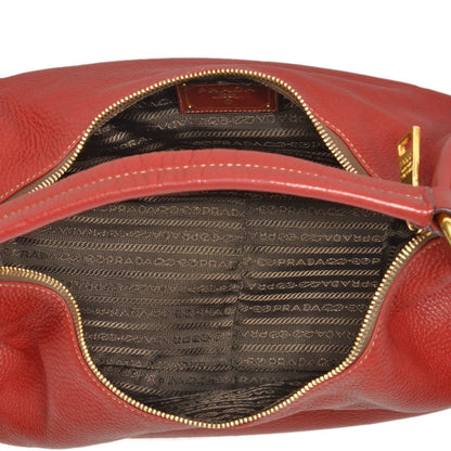 Prada Shoulder Bag Grain Leather Br4311 Red