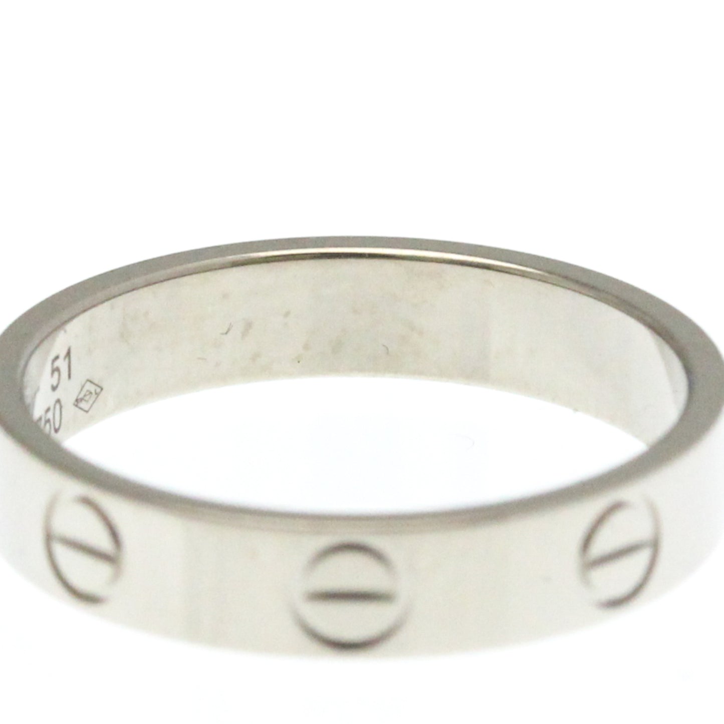 Cartier Mini Love Ring White Gold (18K) Fashion No Stone Band Ring Silver