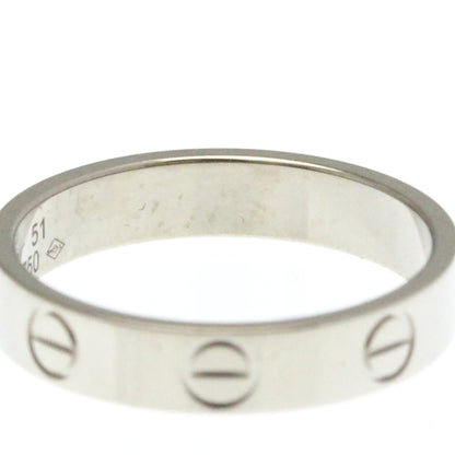 Cartier Mini Love Ring White Gold (18K) Fashion No Stone Band Ring Silver