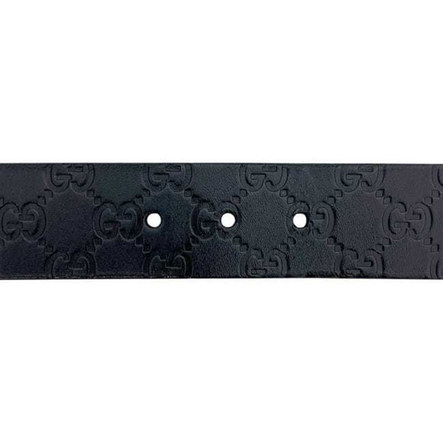 Gucci Belt Ec-24402 Black Striped 211362 479610 90 36 Waist 90Cm Leather Gucci Gg Embossed