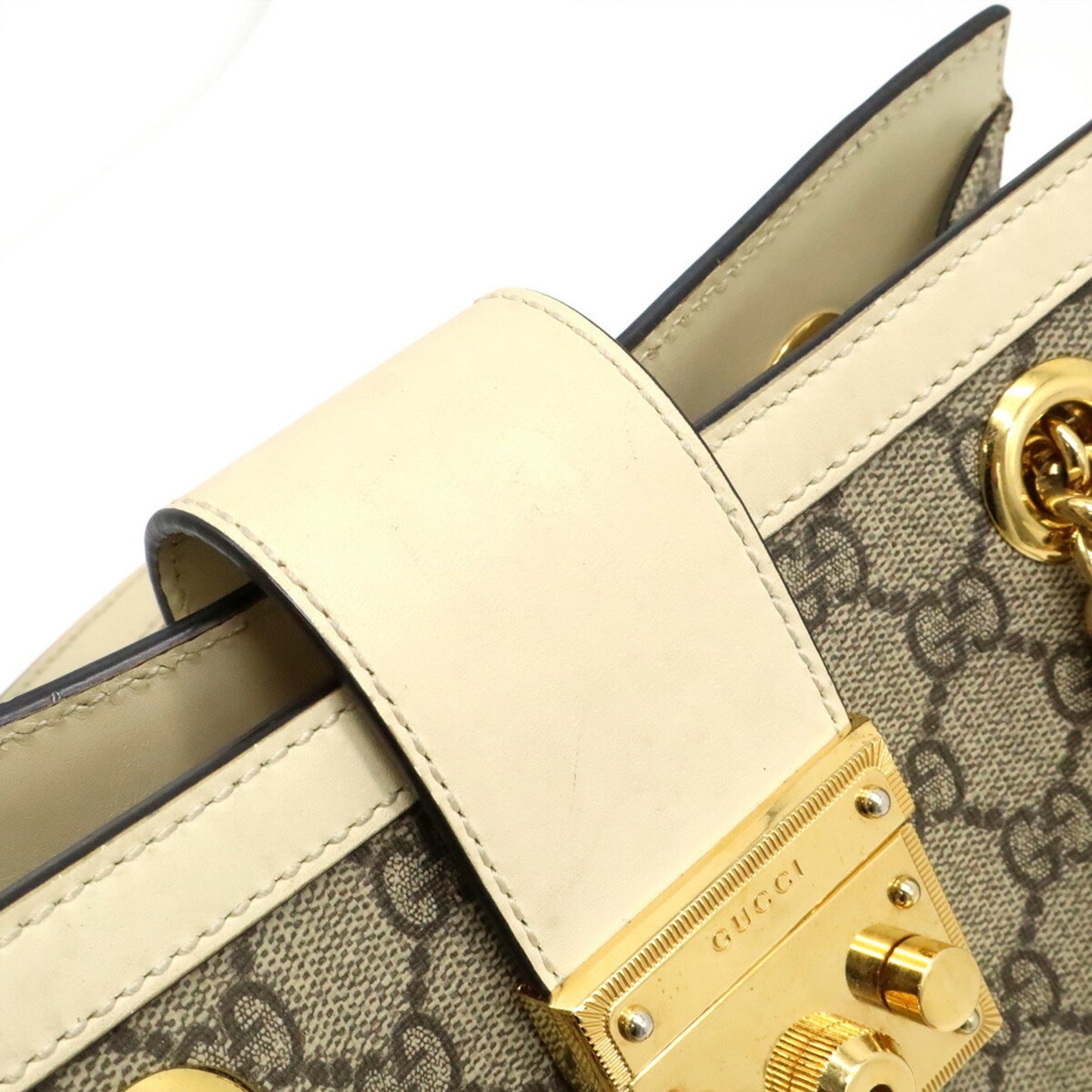 Gucci Gg Supreme Padlock Small Shoulder Bag With Chain